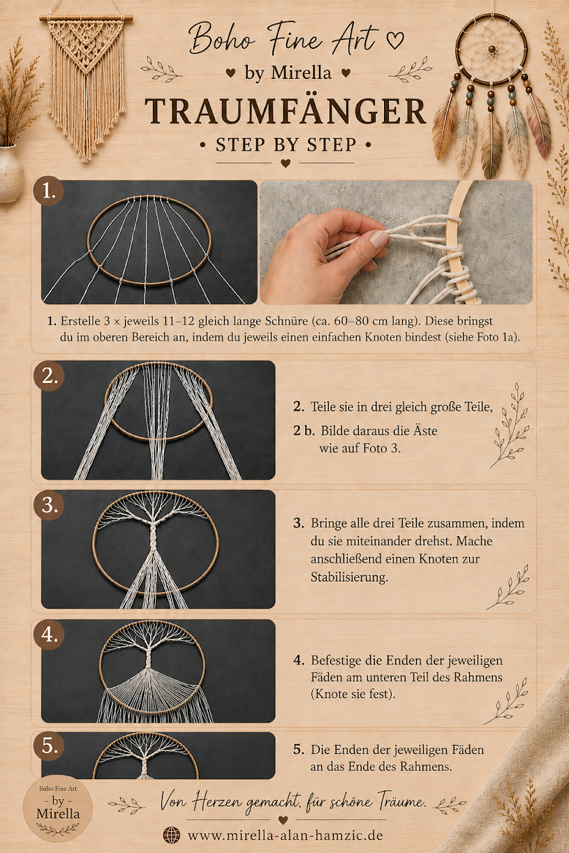 DIY-Anleitung: Makramee Baum des Lebens – Schritt für Schritt von Boho Fine Art by Mirella
